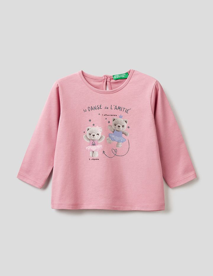 

Футболка для девочек Benetton цв. розовый р.98, 21A_3ATNC15G4
