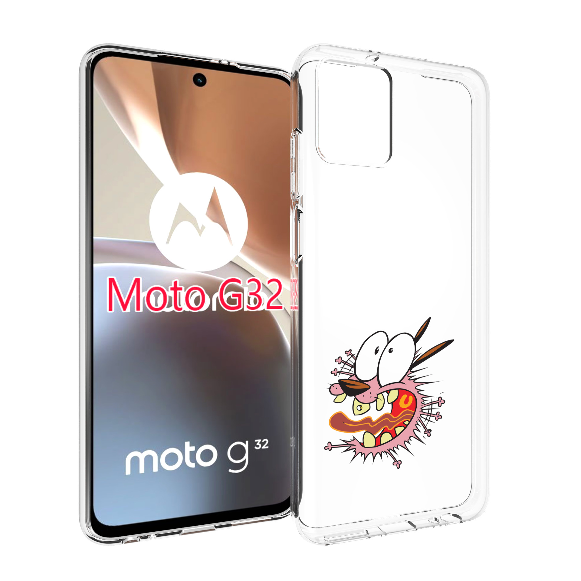 

Чехол MyPads испуганный бобик для Motorola Moto G32, Прозрачный, Tocco