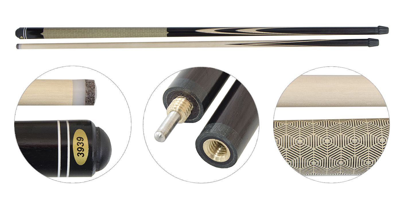 

Кий для русского бильярда 2-pc «Мастер» (чёрный граб, граб), гравировка «Ромбики 3D»