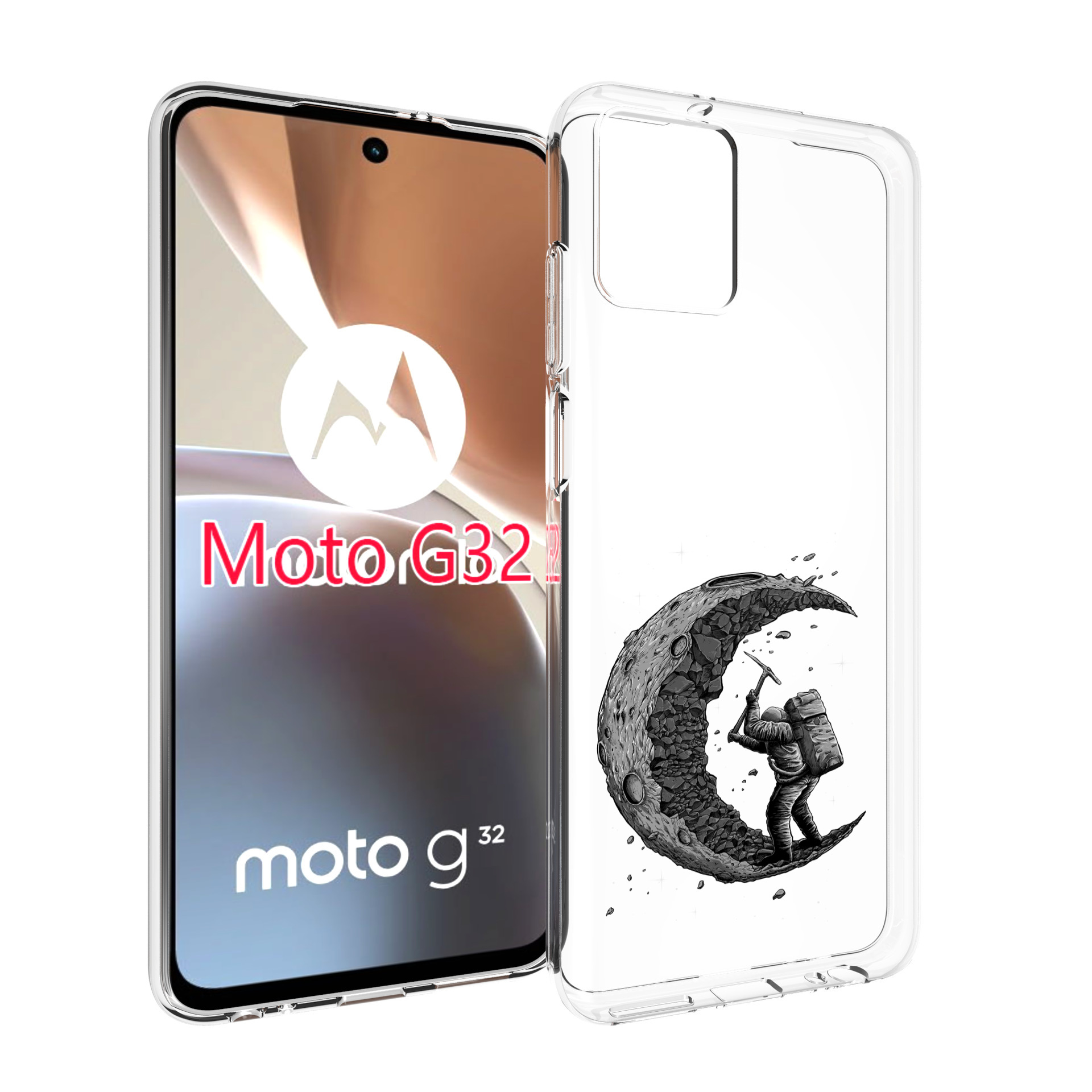 

Чехол MyPads камненная луна для Motorola Moto G32, Прозрачный, Tocco