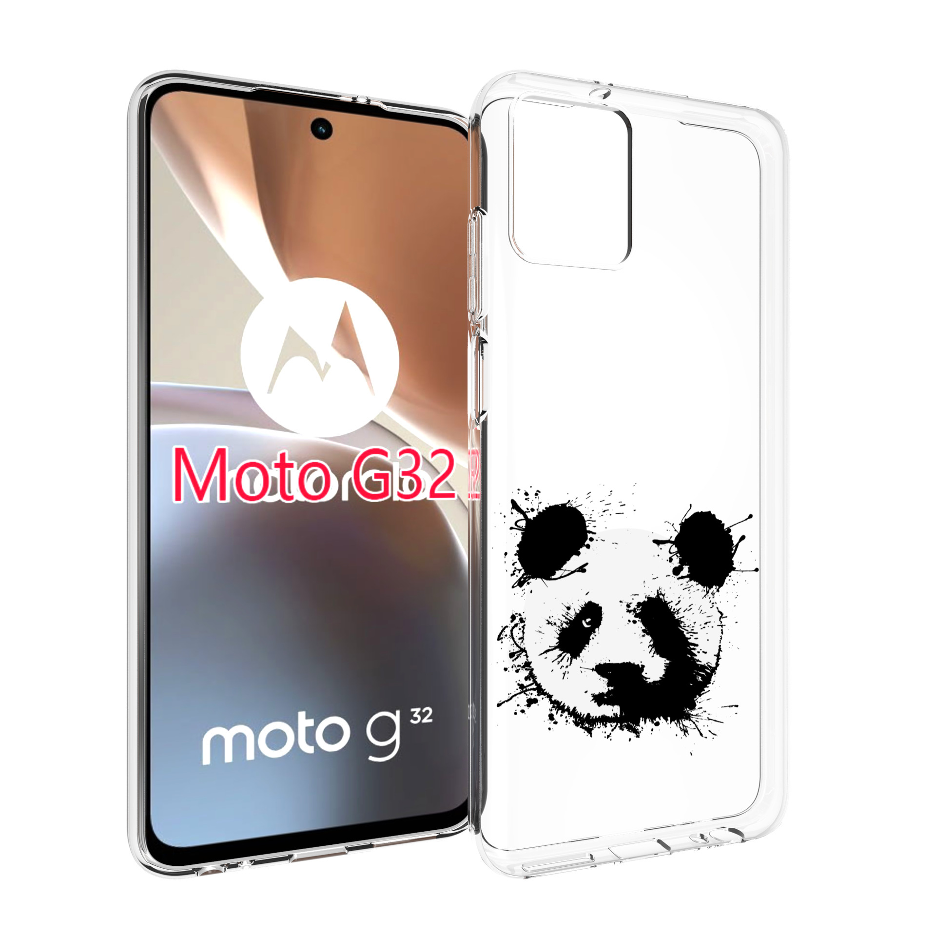 

Чехол MyPads клякса-панда для Motorola Moto G32, Прозрачный, Tocco