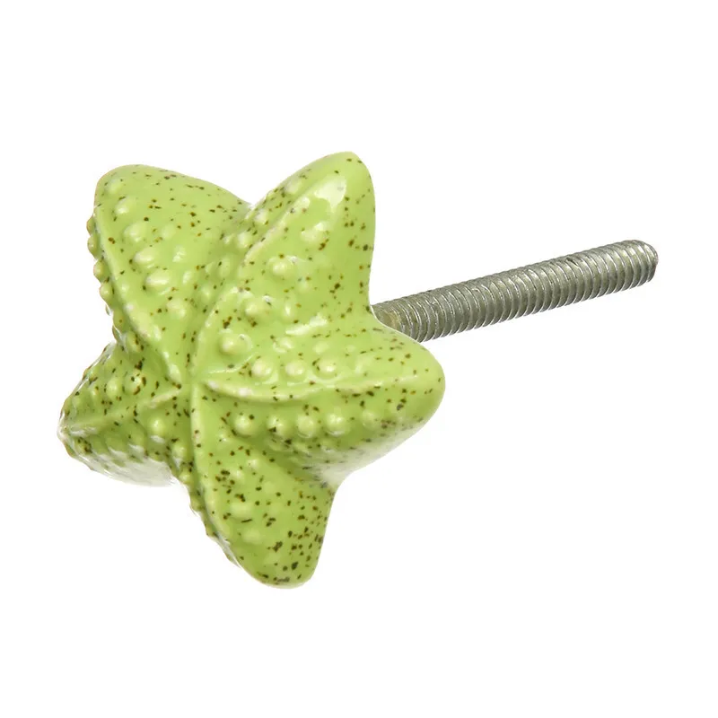 66278 BLUMEN HAUS Ручка керамическая для мебели, ''Морская звезда'',  цвет зеленый /300/6