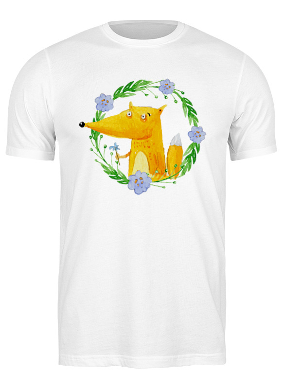 

Футболка мужская Printio Fox here белая L, Белый, Fox here