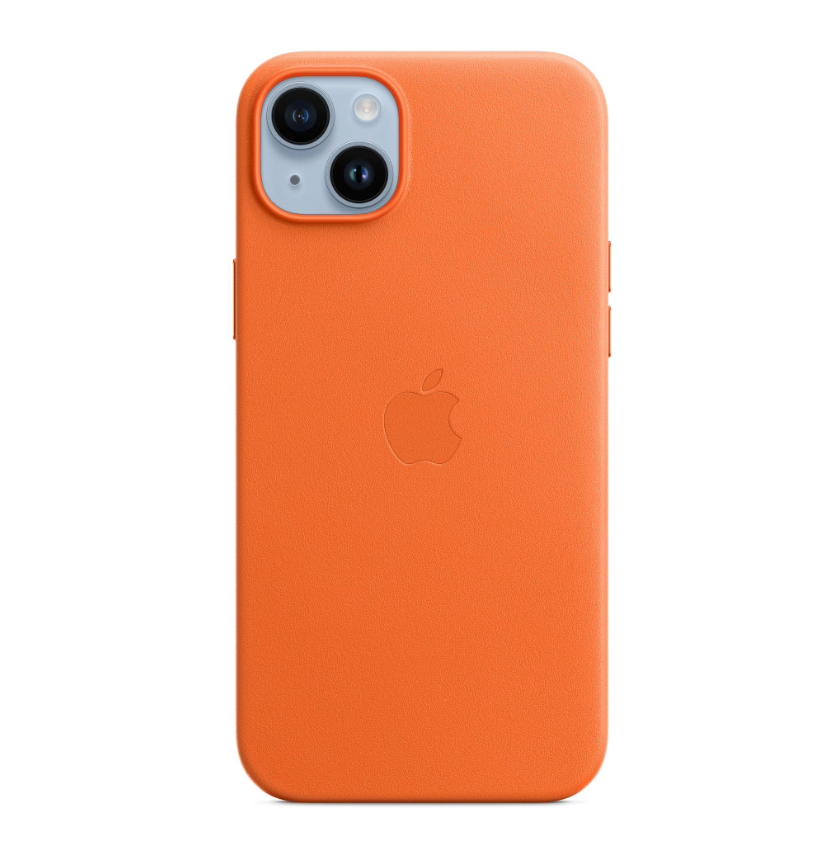

Чехол Apple Leather Case with MagSafe A2907, для Apple iPhone 14 Plus, оранжевый, Leather Case with MagSafe A2907