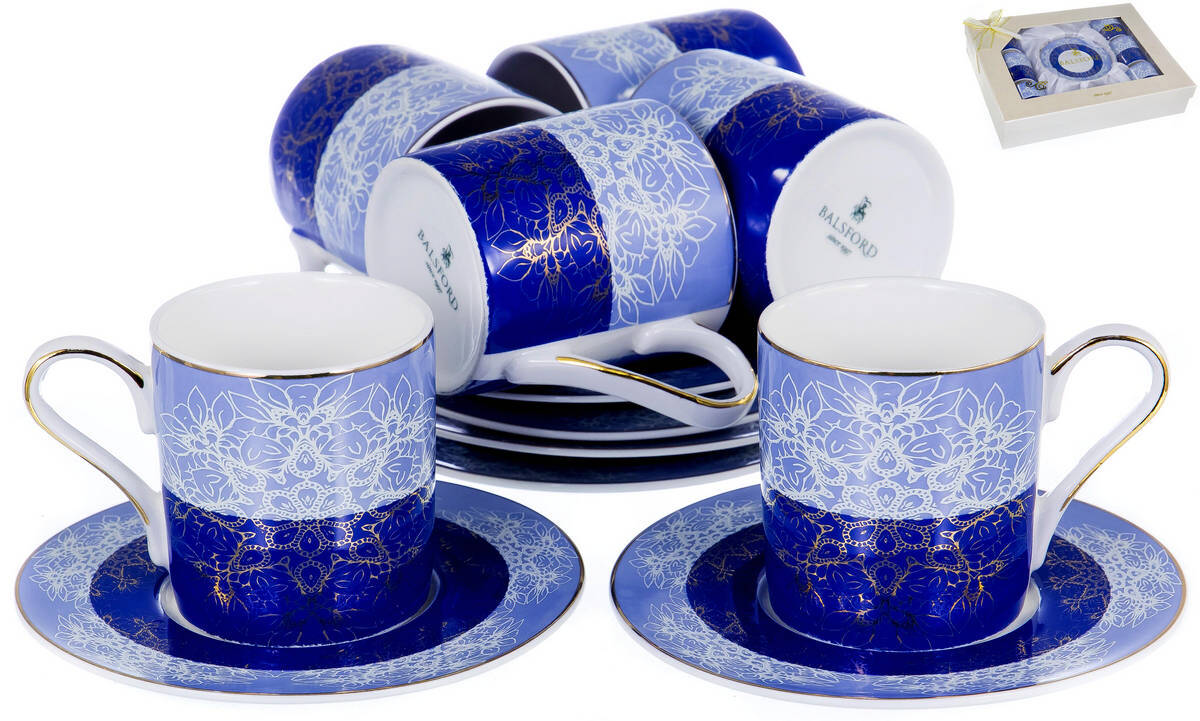 

Кофейный сервиз 146-30003 Olaff "АЗУР" 12пр. подар.упак. керам.(х12)