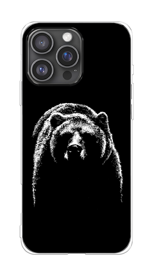 

Чехол на Apple iPhone 16 Pro Max "Медведь в ночи", Белый;черный, 16350-1