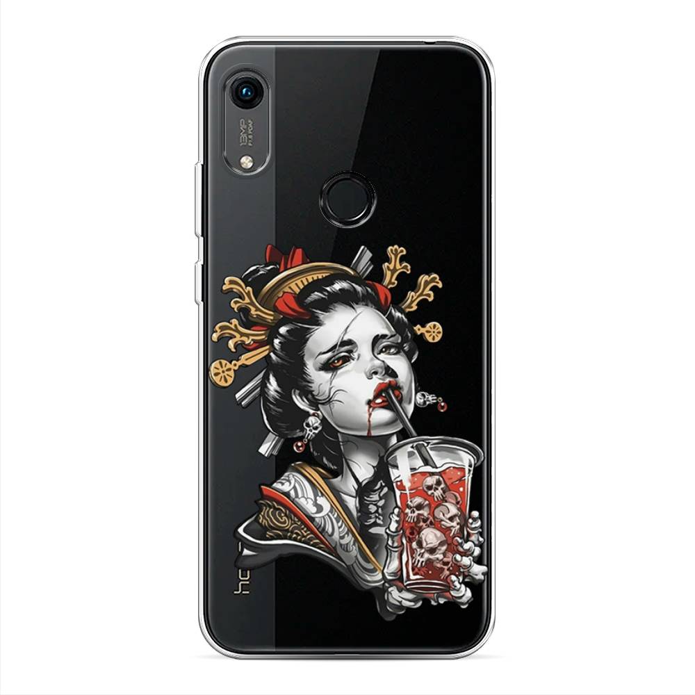 

Чехол на Huawei Y6 2019 "Опасная гейша", Красный;черный;серый, 611550-4