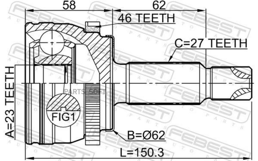

FEBEST ШРУС НАРУЖНЫЙ 23X64.5X27