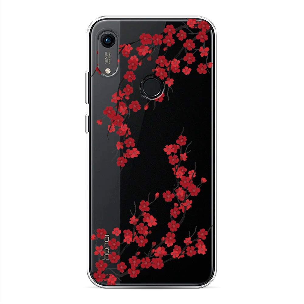 

Чехол на Huawei Y6 2019 "Красная сакура", Красный;черный, 611550-2