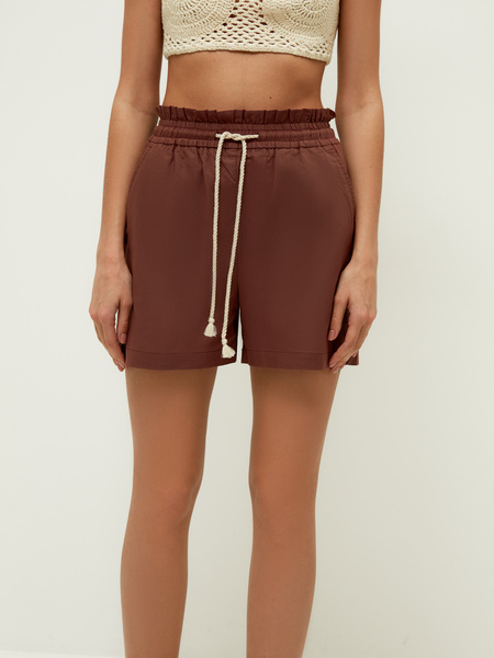 

Шорты женские ZARINA 2266208708-22 коричневые L, Коричневый, 2266208708