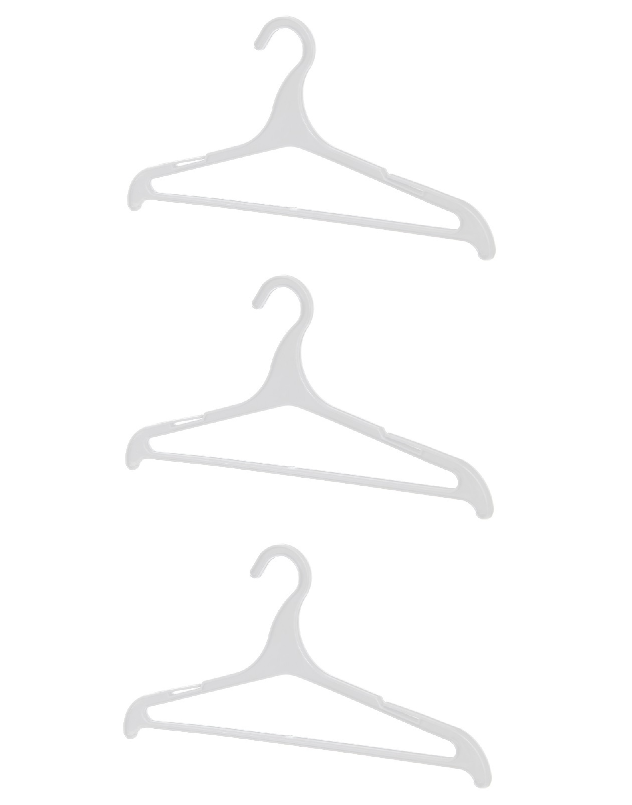 фото Вешалка костюмная valexa вл-1 430мм х 10мм, белая, набор 3 шт