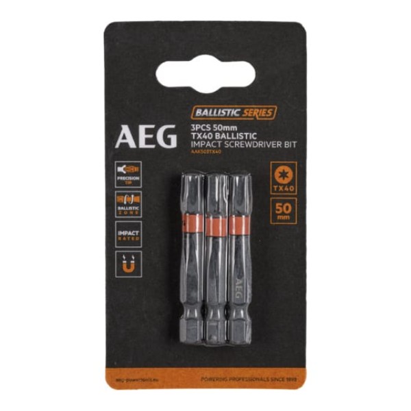 

AEG Биты Ударные 3шт.Ударные TX40х50mm AAK503TX40 4932479190