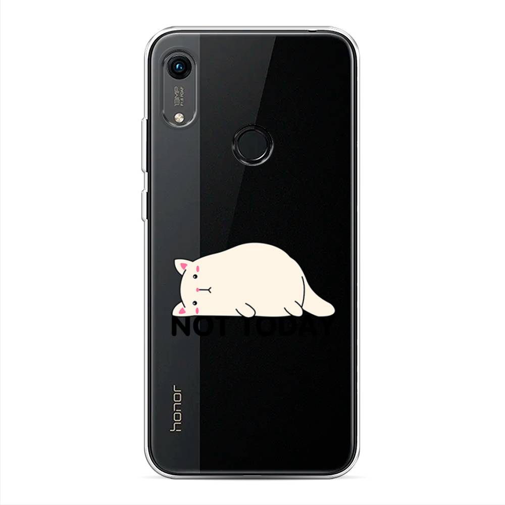 

Чехол на Huawei Y6 2019 "Cat not today", Белый;розовый;черный, 611550-1