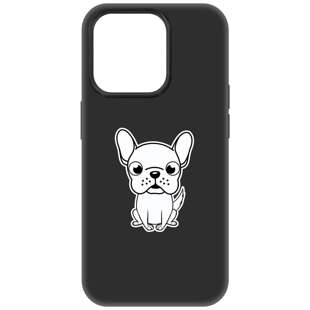

Чехол-накладка Krutoff Soft Case Черно-белый щенок для iPhone 15 Pro черный