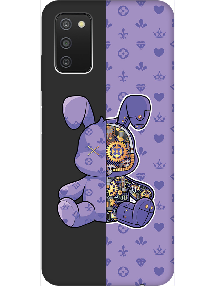 

Силиконовый чехол на Samsung Galaxy A03s с принтом матовый черный 790422, Черный;фиолетовый, 732241171