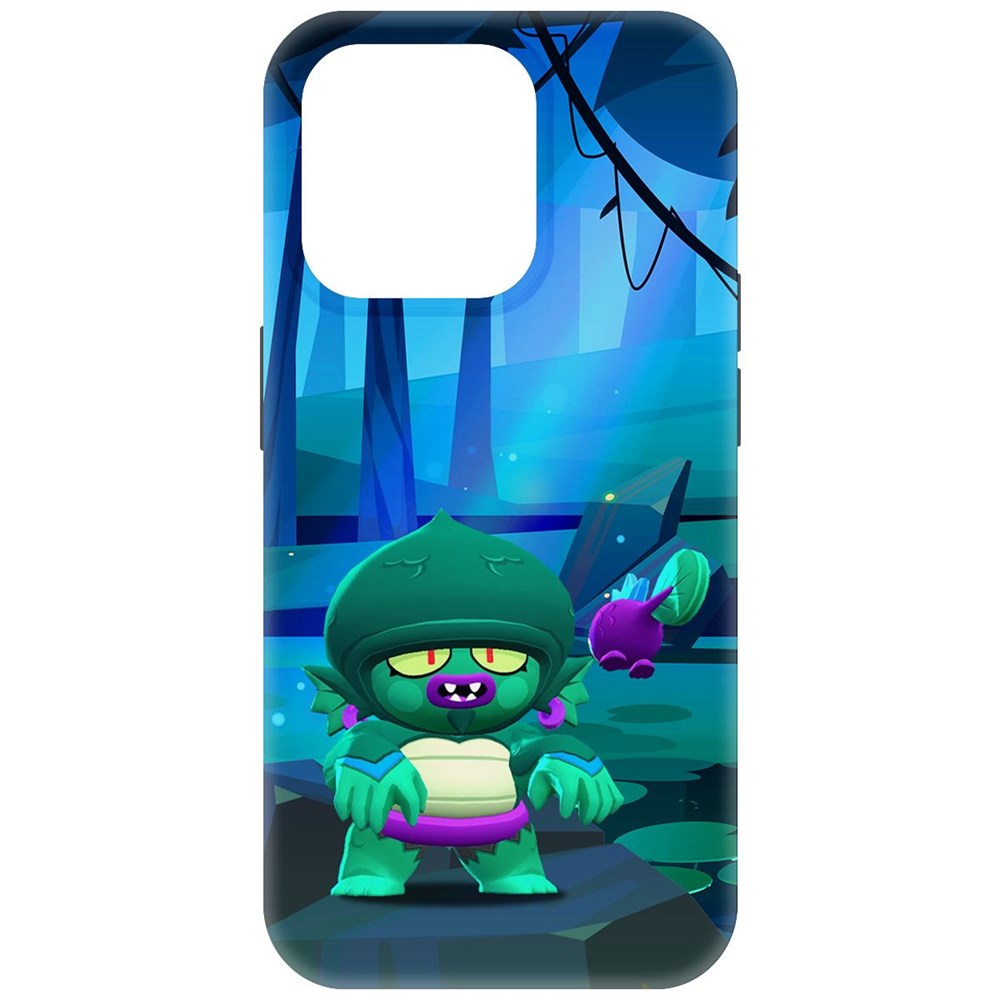 

Чехол-накладка Krutoff Soft Case Brawl Stars - Болотный Джин для iPhone 15 Pro черный