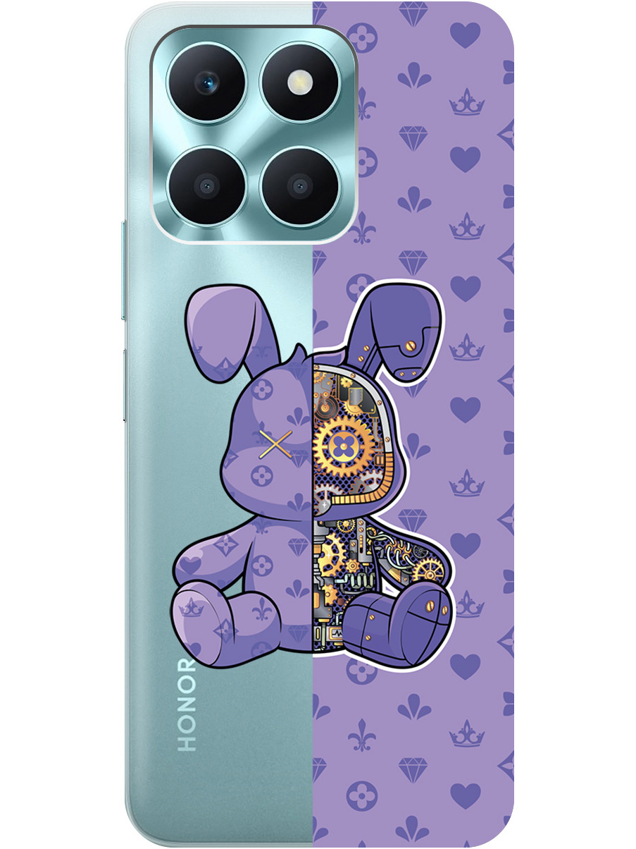 

Силиконовый чехол на Honor X6a с принтом "Сиреневый Кролик с механизмом" прозрачный, Фиолетовый;прозрачный, 773945571