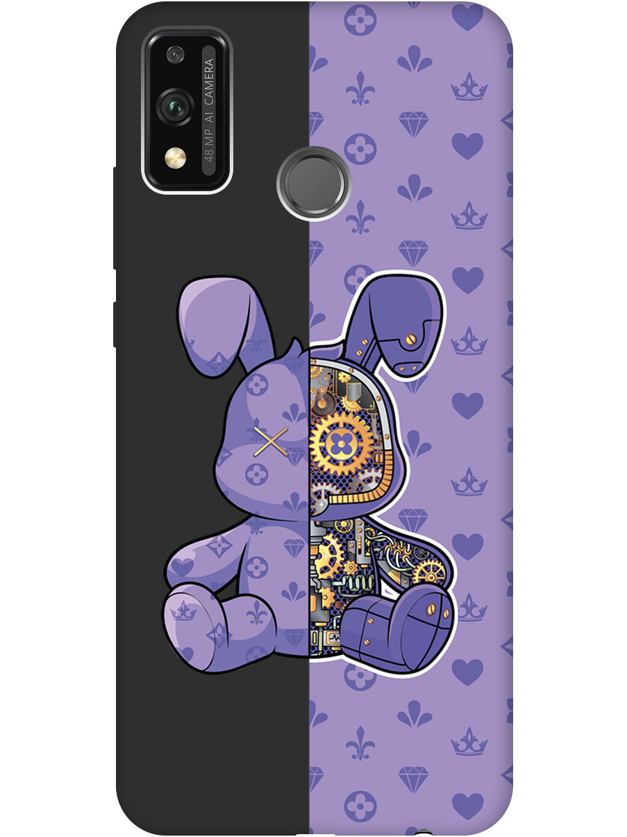 

Силиконовый чехол на Honor 9X Lite с принтом матовый черный 790461, Черный;фиолетовый, 723565471