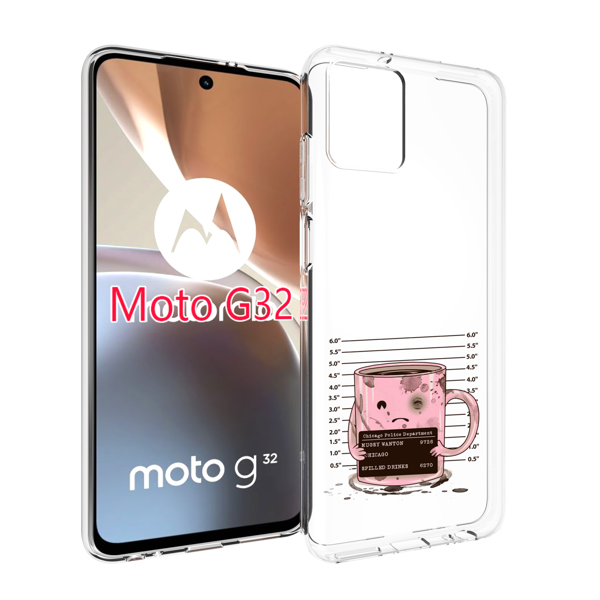 

Чехол MyPads кружка для Motorola Moto G32, Прозрачный, Tocco