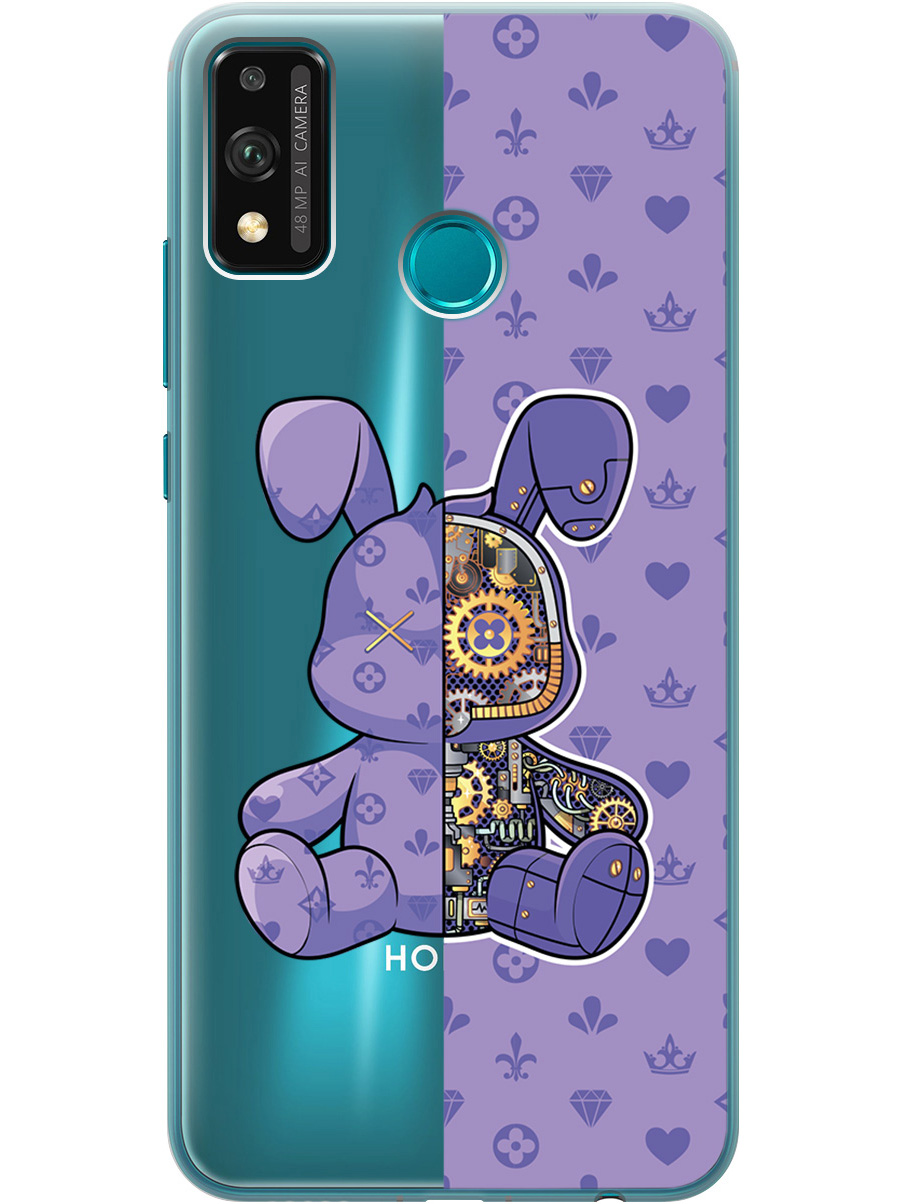 

Силиконовый чехол на Honor 9X Lite с принтом "Сиреневый Кролик с механизмом" прозрачный, Фиолетовый;прозрачный, 723565471