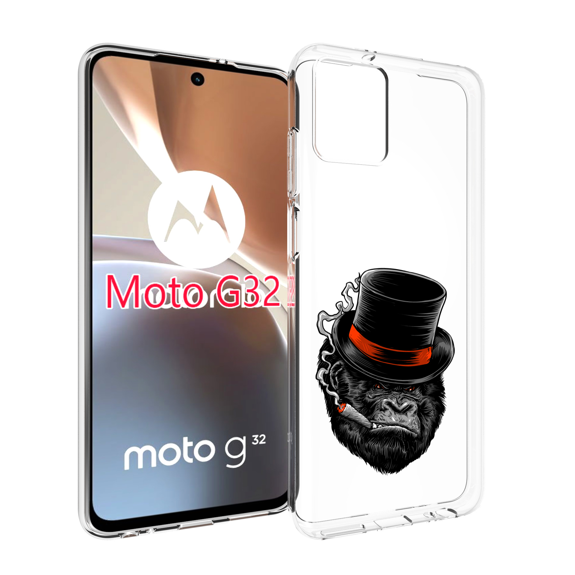 

Чехол MyPads дизайнерская горилла для Motorola Moto G32, Прозрачный, Tocco