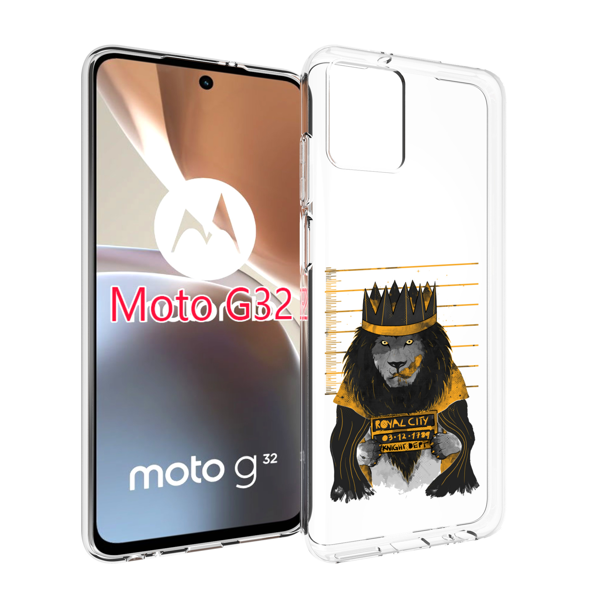 

Чехол MyPads лев в законе для Motorola Moto G32, Прозрачный, Tocco