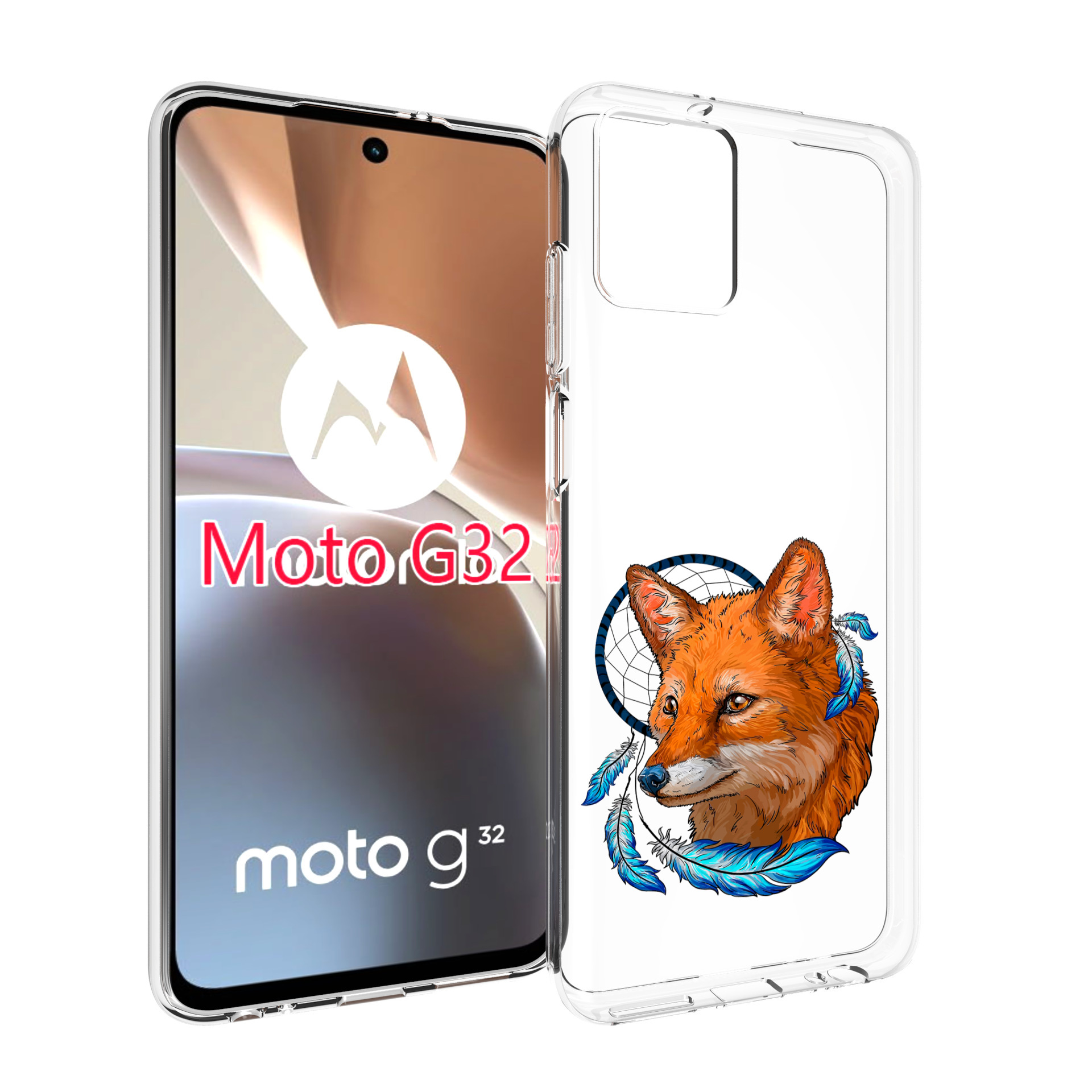 

Чехол MyPads лиса и ловец снов для Motorola Moto G32, Прозрачный, Tocco