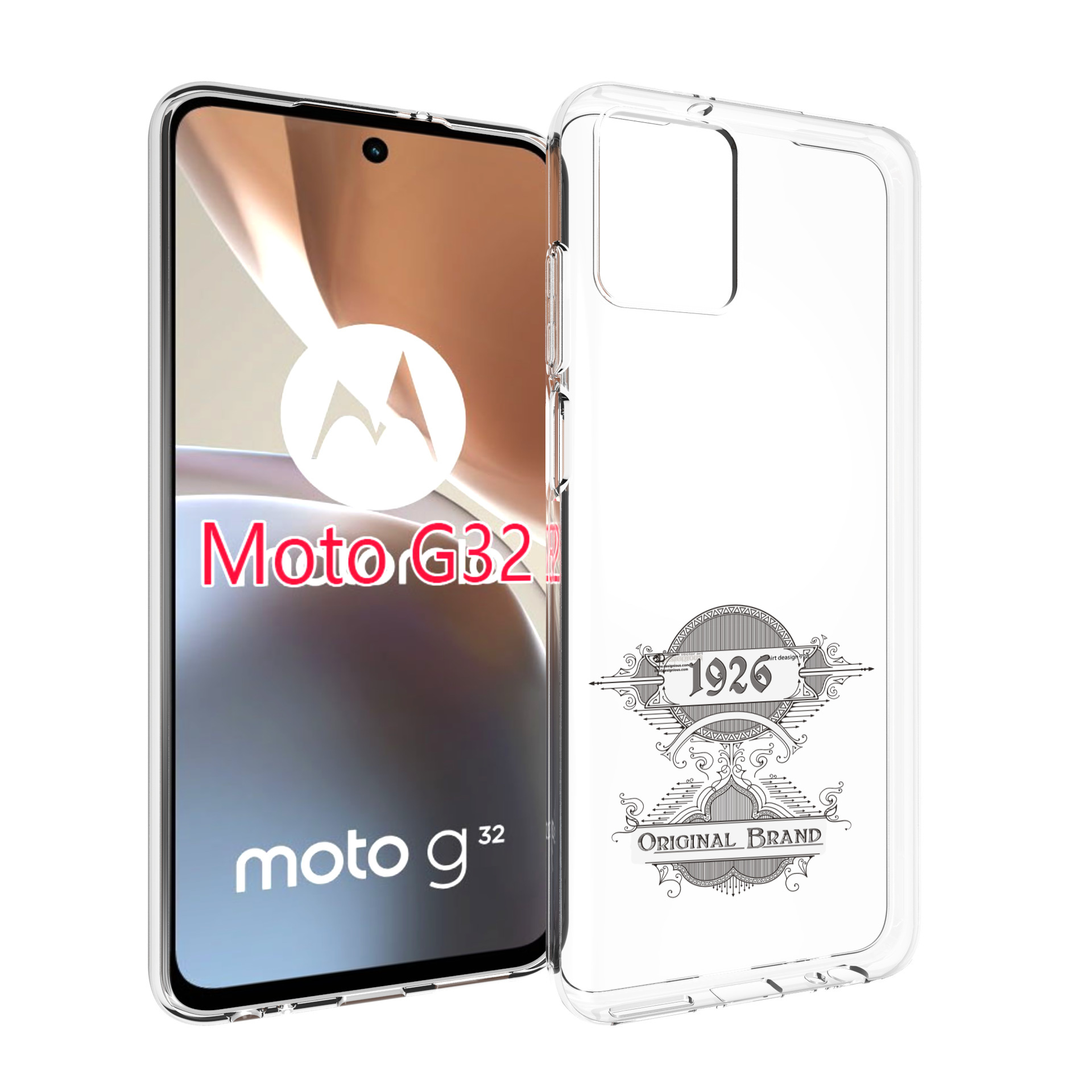 

Чехол MyPads логотип черно белый для Motorola Moto G32, Прозрачный, Tocco