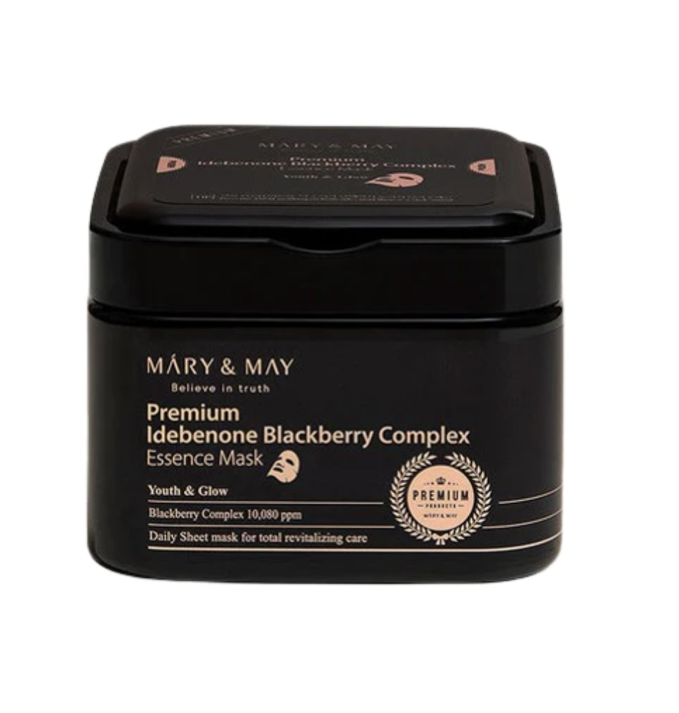 Набор тканевых масок Mary&May Premium Idebenone Blackberry Complex Essence Mask 20шт крем jomtam bouncing cream для лица 50 мл и набор масок jomtam niacinamide 30 шт по 2 г