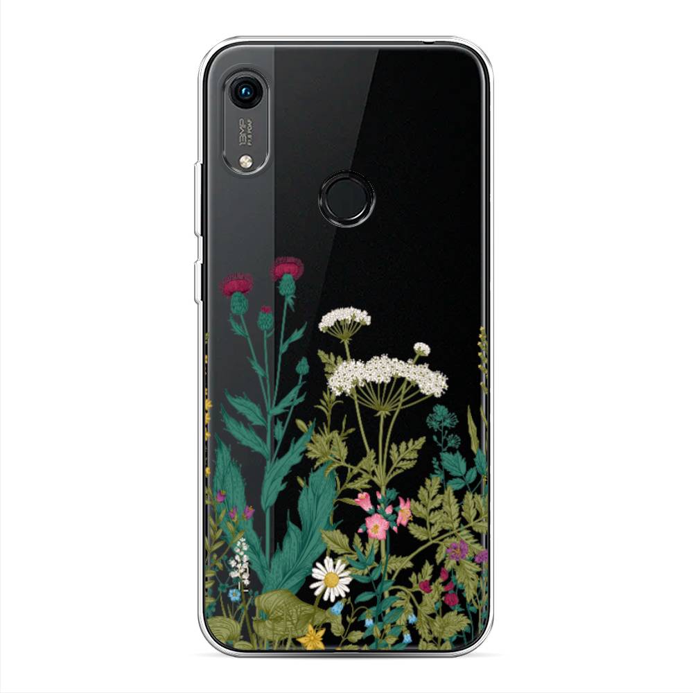 

Чехол на Huawei Y6 2019 "Дикие полевые цветы", Зеленый;розовый;белый, 611550-2