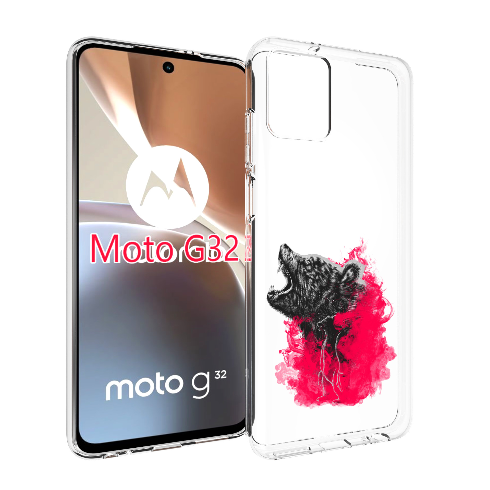 

Чехол MyPads медведь в дымке для Motorola Moto G32, Прозрачный, Tocco