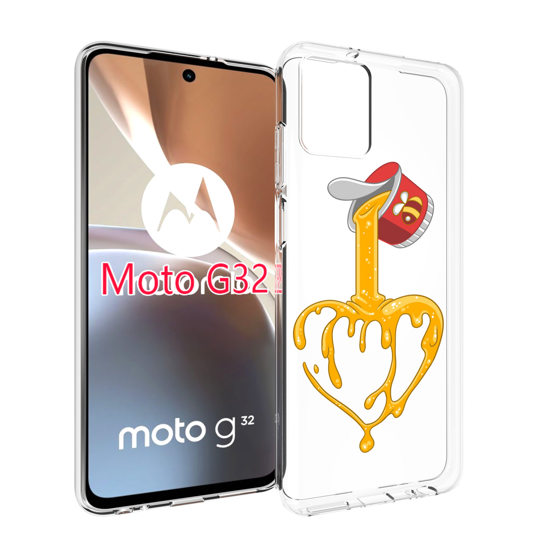 

Чехол MyPads медовое сердце для Motorola Moto G32, Прозрачный, Tocco