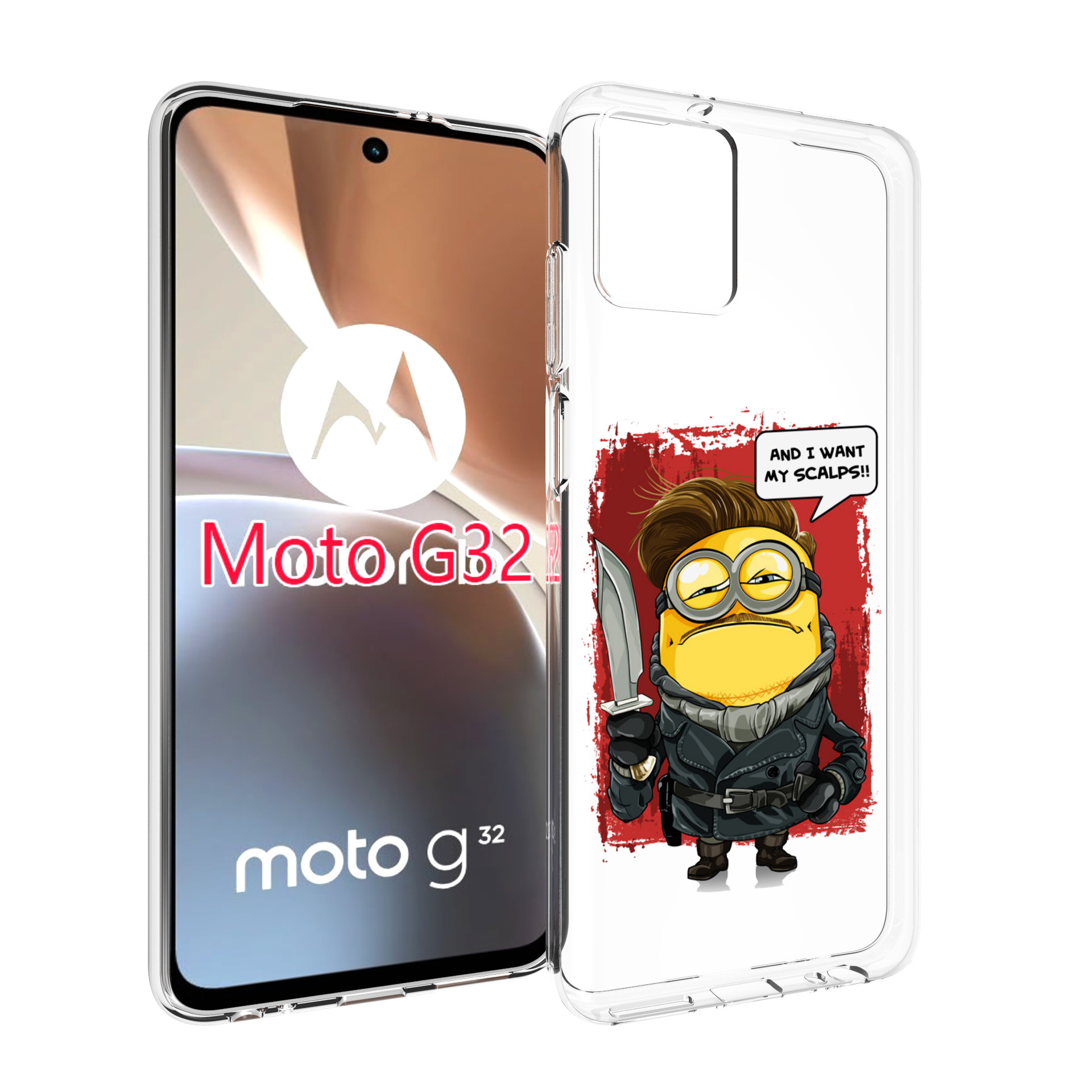 

Чехол MyPads миньон убийца для Motorola Moto G32, Прозрачный, Tocco
