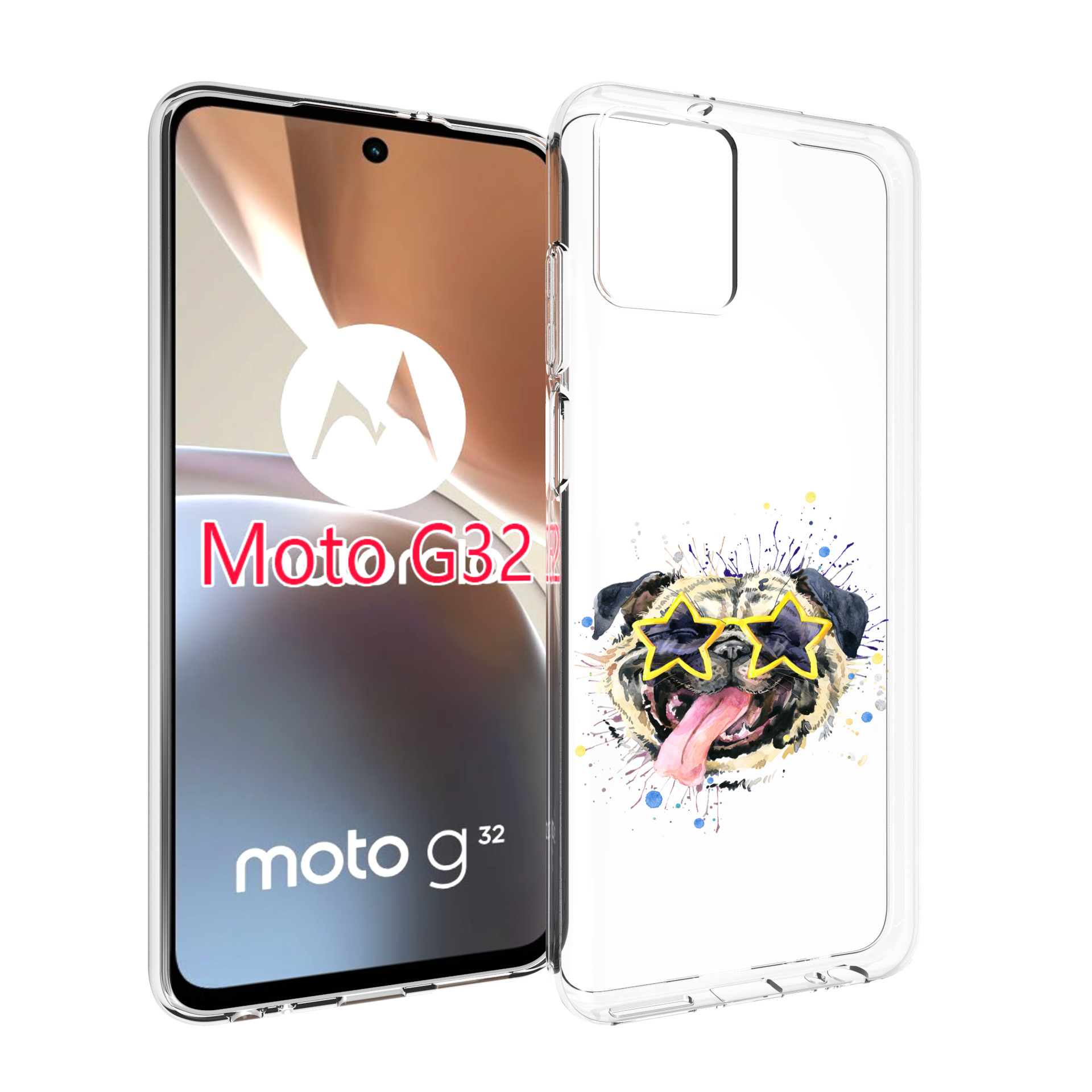 

Чехол MyPads мопс боксер для Motorola Moto G32, Прозрачный, Tocco