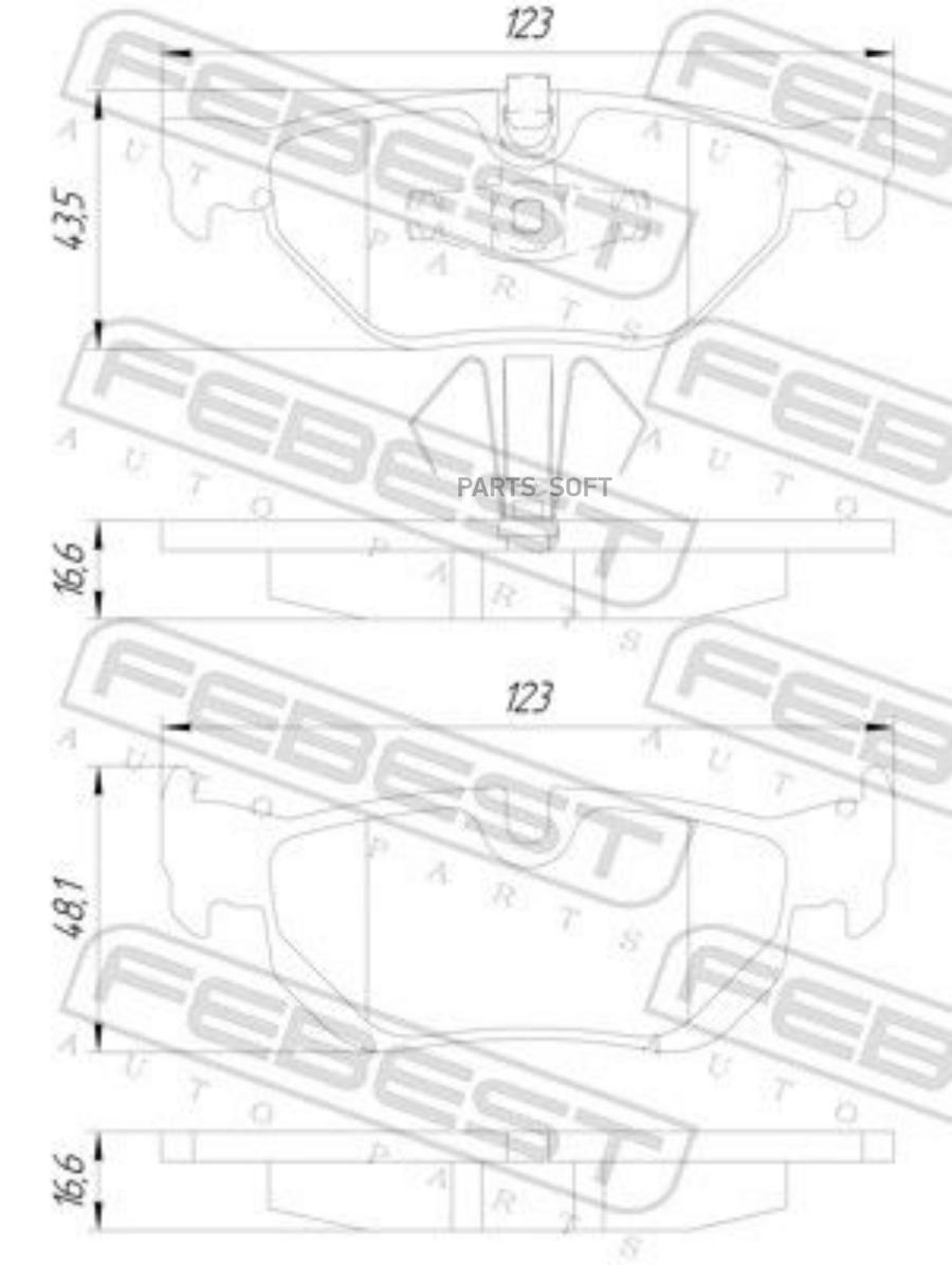 Тормозные колодки FEBEST задние 1901E91R