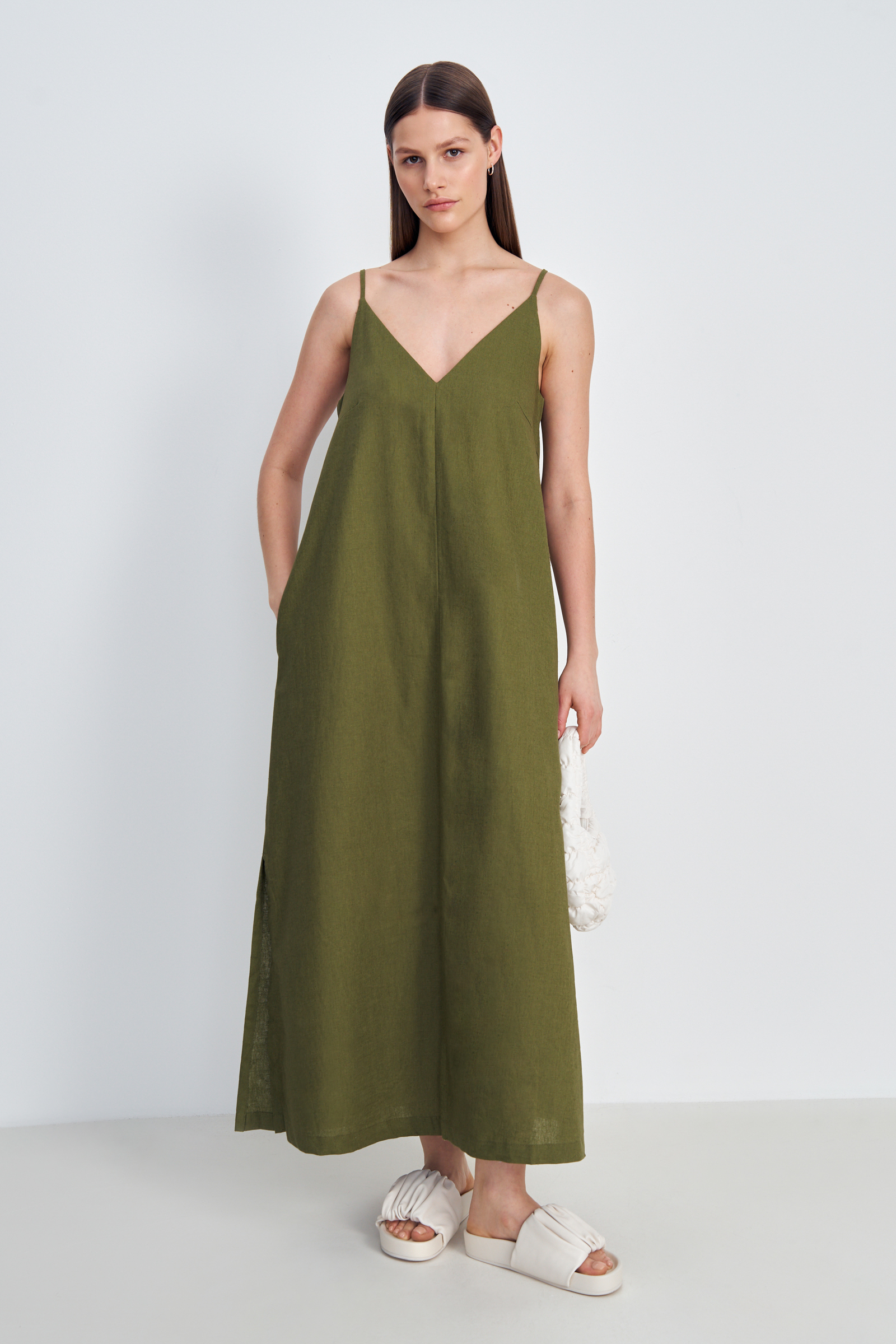 Платье женское Finn Flare FSD110203 зеленое M