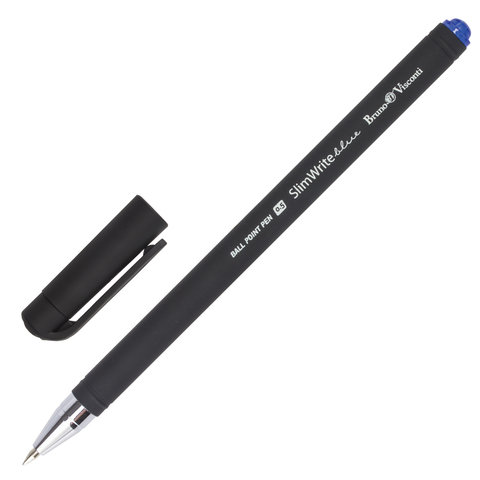 

Ручка шариковая BRUNO VISCONTI "SlimWrite", "Black", СИНЯЯ, корпус черный, узел 0,5 м