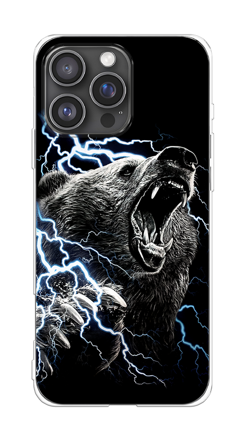 

Чехол на Apple iPhone 16 Pro Max "Гроза и медведь", Черный;серый;серебристый, 16350-1