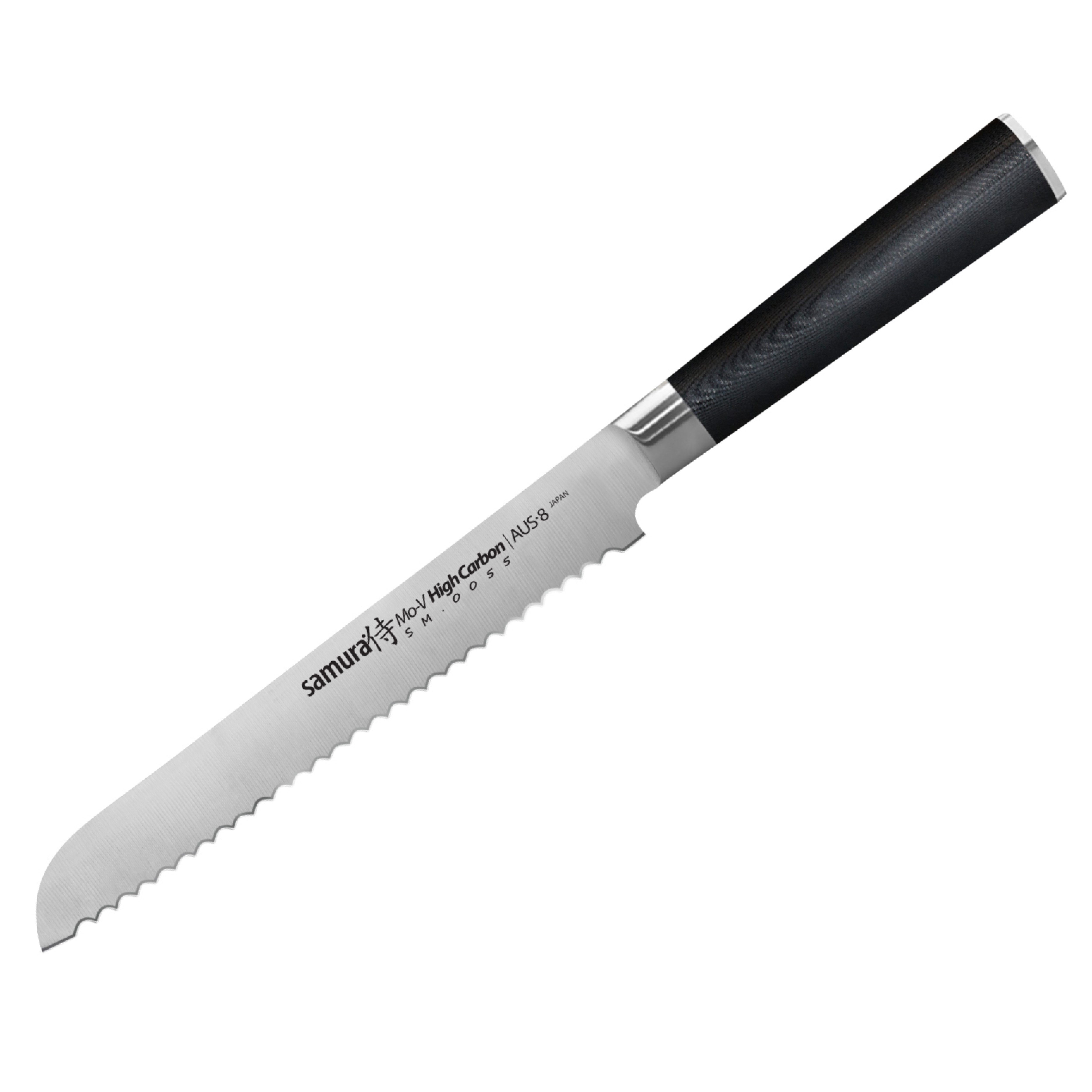 фото Нож кухонный поварской samura mo-v серрейтор для хлеба профессиональный sm-0055/g-10