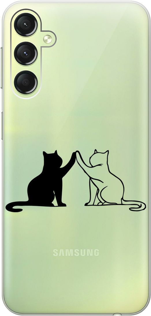 

Силиконовый чехол на Samsung Galaxy A24 с 3D принтом "Cats" прозрачный, Прозрачный;черный, 159520