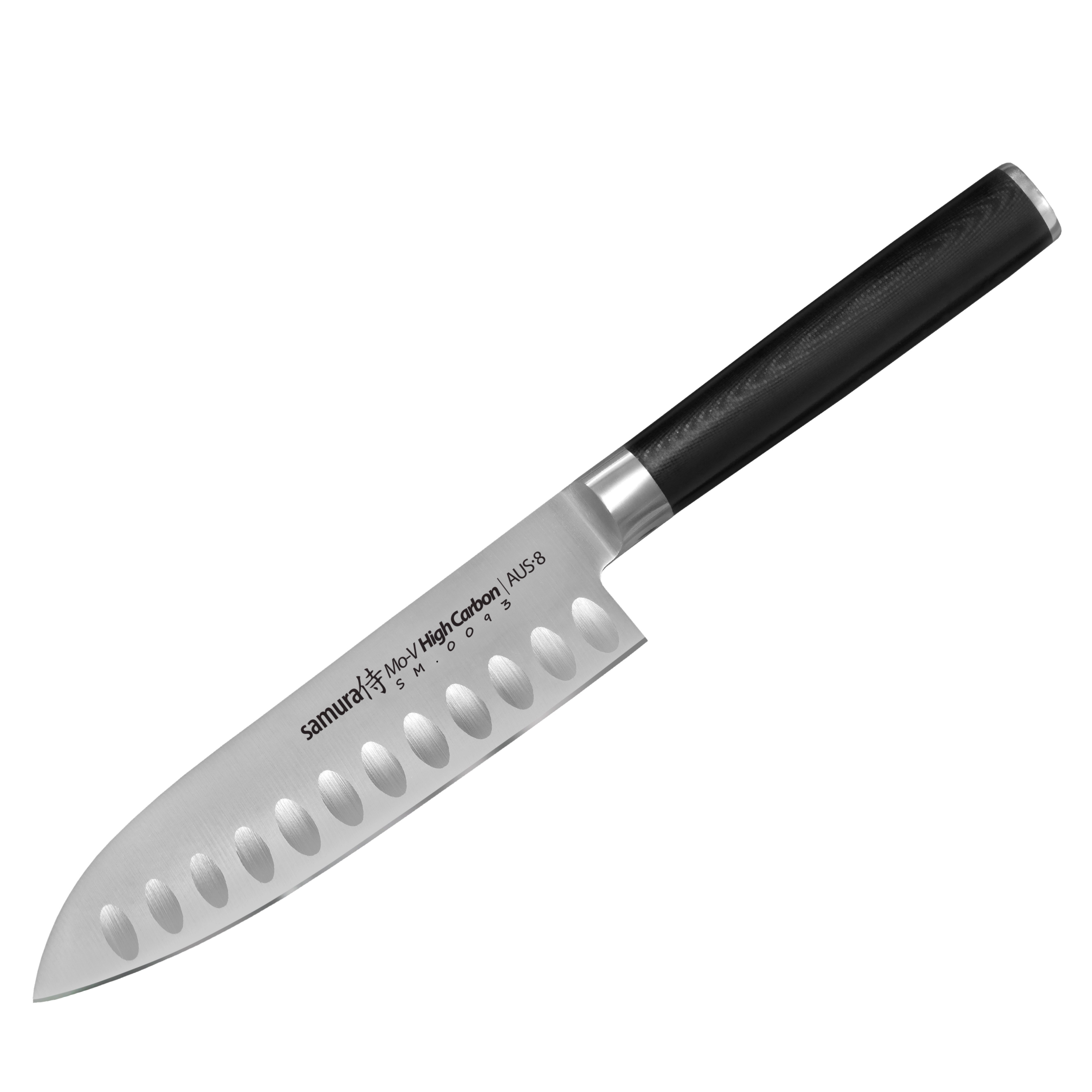 фото Нож кухонный поварской samura mo-v сантоку для нарезки мяса профессиональный sm-0093/g-10