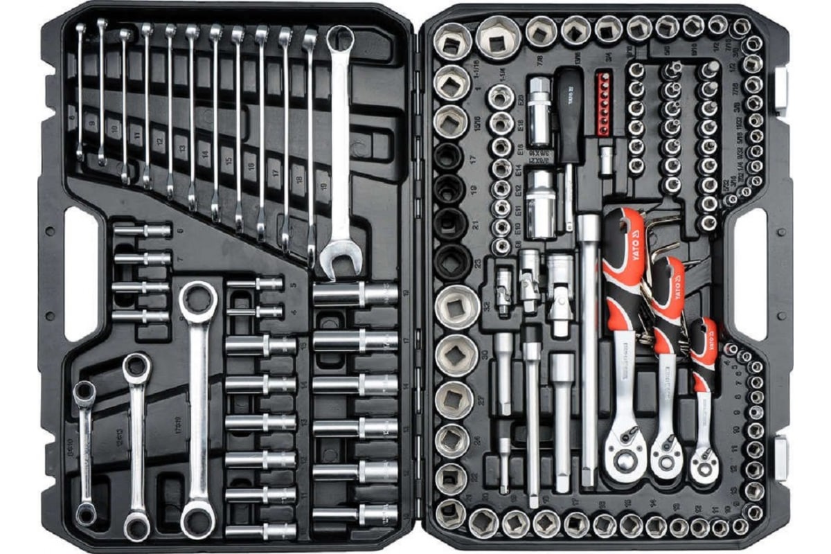 Набор инструментов 150 пр: 1/4, 3/8, 1/2, 6 гр