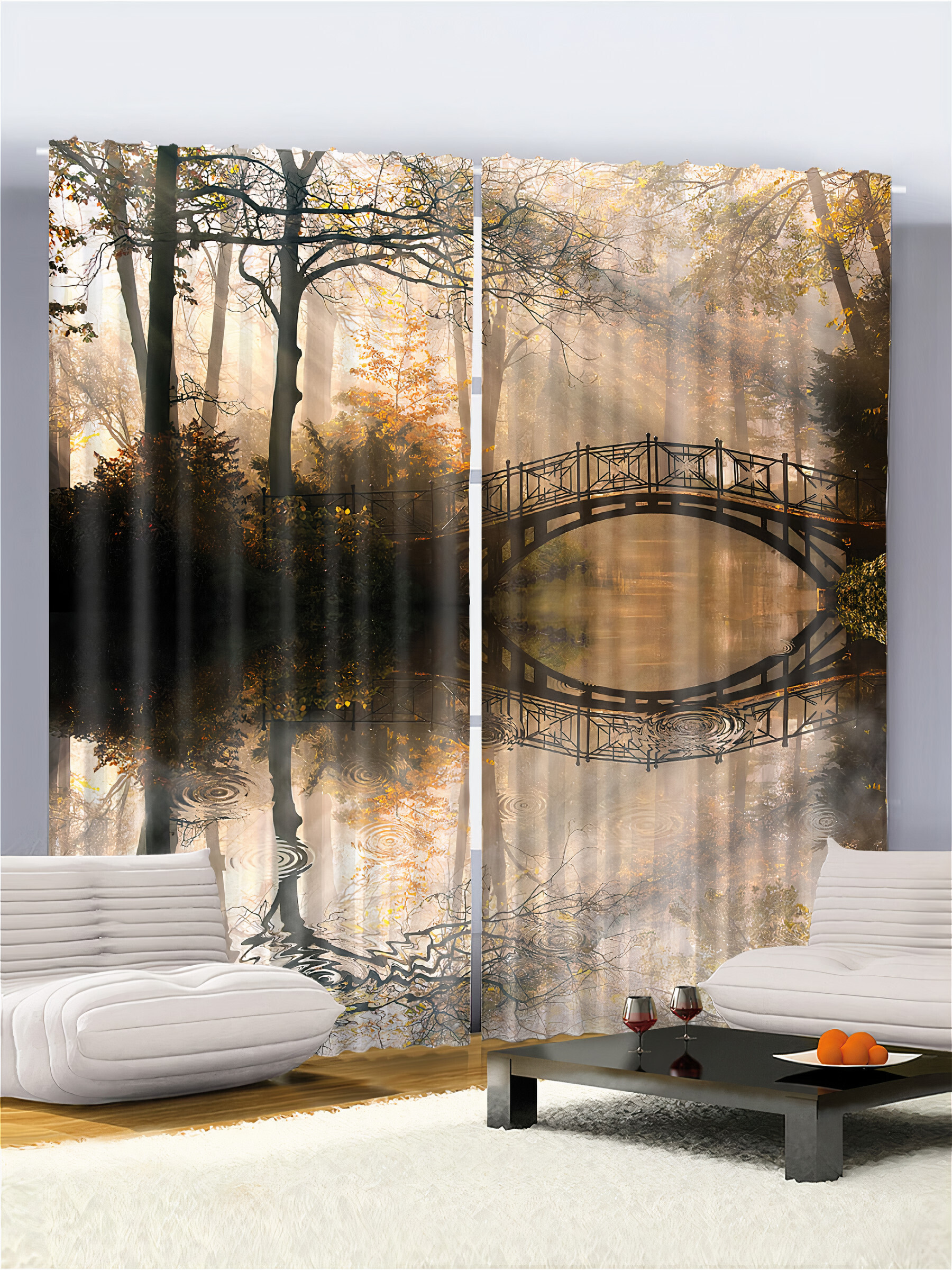Фотошторы Fresh Art из ткани габардин 150-260 см 2 шт 3D шторы