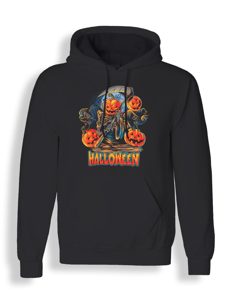 Худи унисекс СувенирShop Хеллоуин/Halloween/Тыква/Зомби 16 черное 2XL