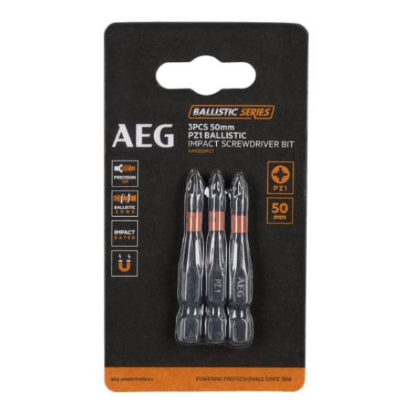 

AEG Биты Ударные 3шт.Ударные PZ1х50mm AAK503PZ1 4932479183