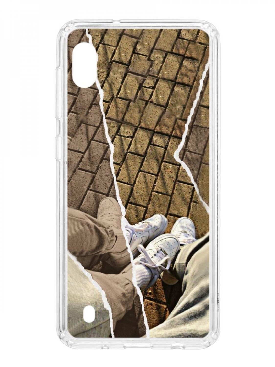 фото Противоударный чехол для samsung galaxy a10 2019 kruche print белые кроссы прозрачный кruче