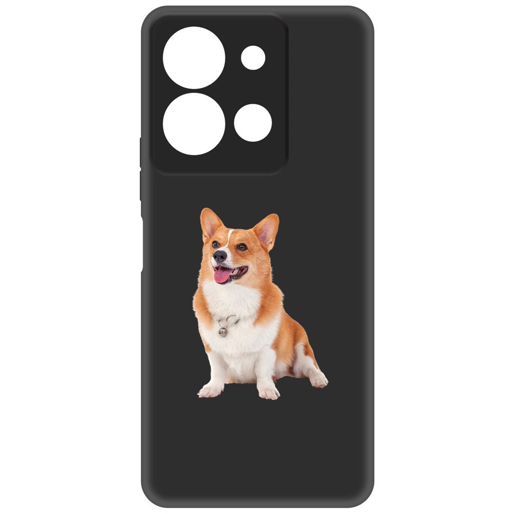 Чехол-накладка Krutoff Soft Case Корги для Vivo Y36 черный