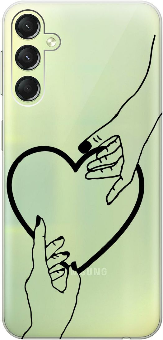 

Силиконовый чехол на Samsung Galaxy A24 с 3D принтом "Hands" прозрачный, Прозрачный;черный, 159520