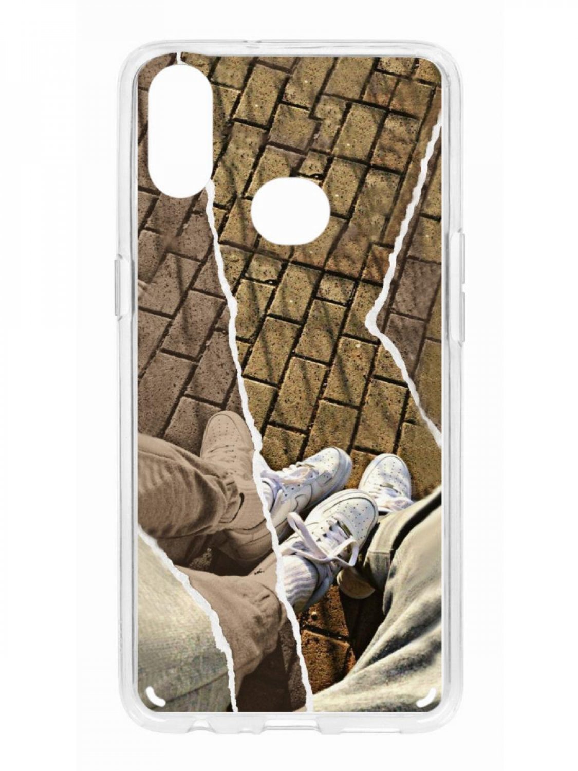 фото Противоударный чехол для samsung galaxy a10s kruche print белые кроссы прозрачный кruче