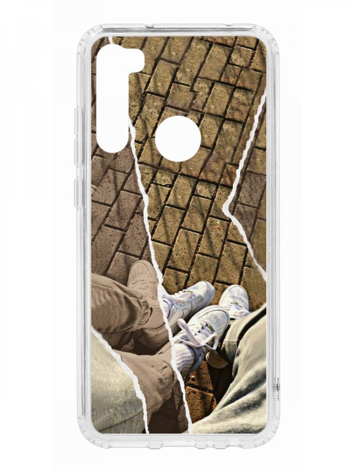 фото Противоударный чехол для xiaomi redmi note 8t kruche print белые кроссы прозрачный кruче